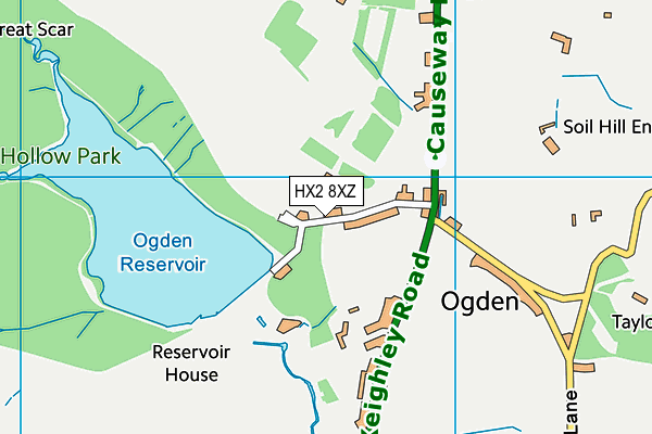 HX2 8XZ map - OS VectorMap District (Ordnance Survey)