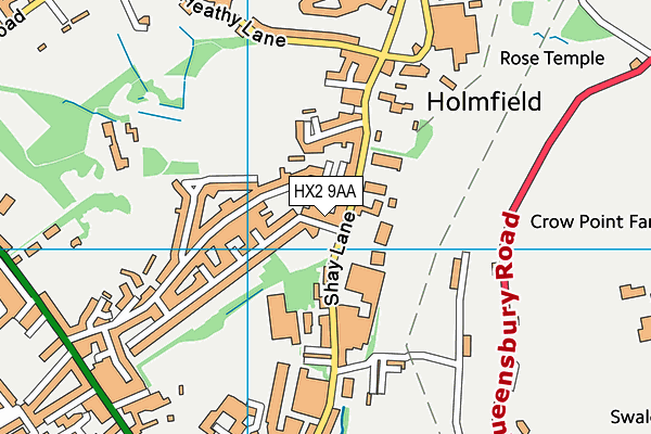 HX2 9AA map - OS VectorMap District (Ordnance Survey)