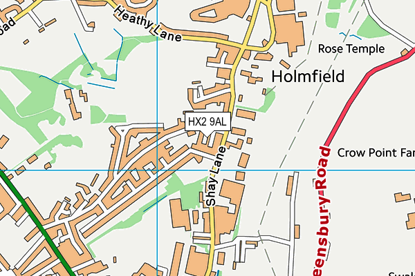 HX2 9AL map - OS VectorMap District (Ordnance Survey)