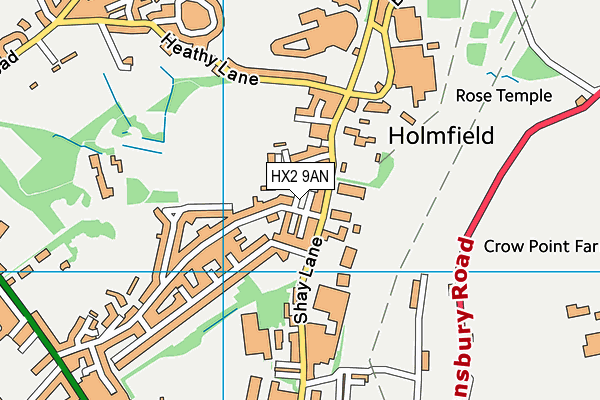 HX2 9AN map - OS VectorMap District (Ordnance Survey)