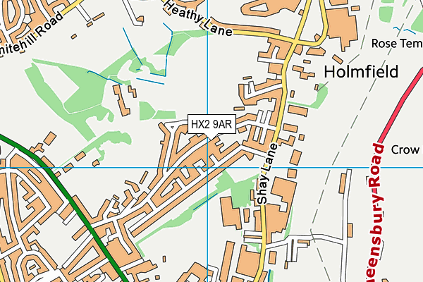 HX2 9AR map - OS VectorMap District (Ordnance Survey)