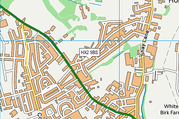 HX2 9BS map - OS VectorMap District (Ordnance Survey)