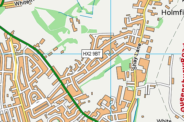 HX2 9BT map - OS VectorMap District (Ordnance Survey)
