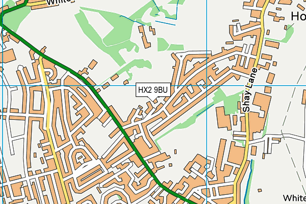 HX2 9BU map - OS VectorMap District (Ordnance Survey)