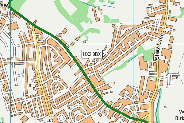HX2 9BX map - OS VectorMap District (Ordnance Survey)