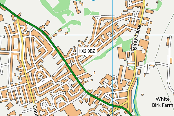 HX2 9BZ map - OS VectorMap District (Ordnance Survey)
