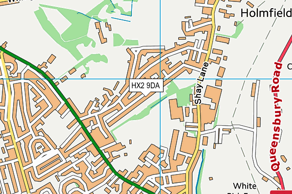 HX2 9DA map - OS VectorMap District (Ordnance Survey)