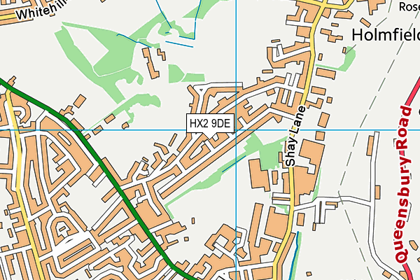 HX2 9DE map - OS VectorMap District (Ordnance Survey)