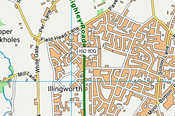 HX2 9DQ map - OS VectorMap District (Ordnance Survey)