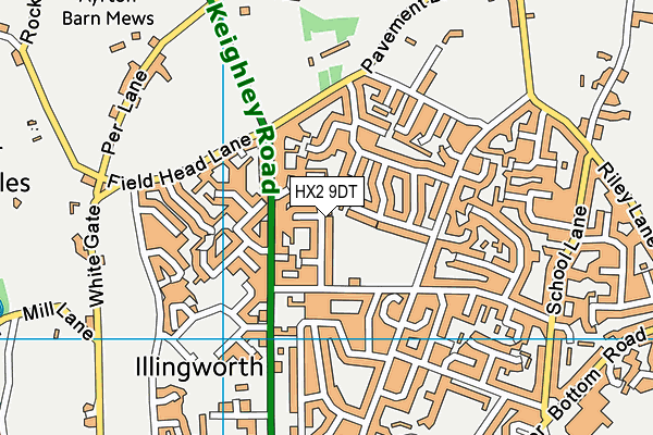 HX2 9DT map - OS VectorMap District (Ordnance Survey)