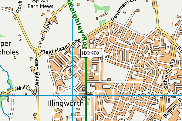 HX2 9DX map - OS VectorMap District (Ordnance Survey)
