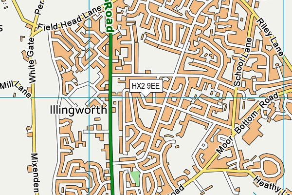 HX2 9EE map - OS VectorMap District (Ordnance Survey)