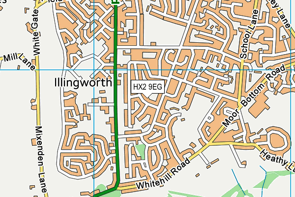 HX2 9EG map - OS VectorMap District (Ordnance Survey)