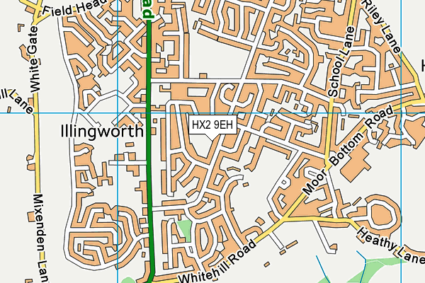 HX2 9EH map - OS VectorMap District (Ordnance Survey)