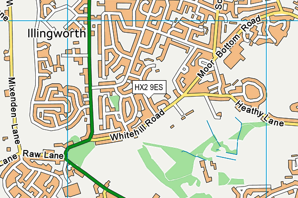 HX2 9ES map - OS VectorMap District (Ordnance Survey)