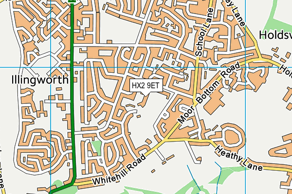 HX2 9ET map - OS VectorMap District (Ordnance Survey)