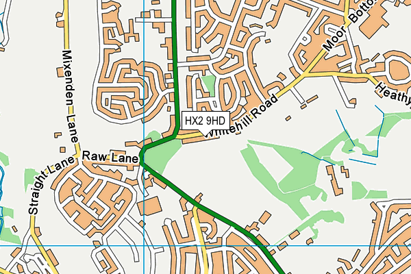 HX2 9HD map - OS VectorMap District (Ordnance Survey)