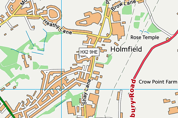 HX2 9HE map - OS VectorMap District (Ordnance Survey)