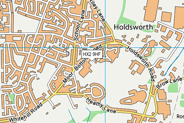 HX2 9HF map - OS VectorMap District (Ordnance Survey)