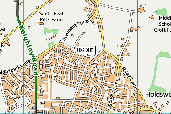 HX2 9HR map - OS VectorMap District (Ordnance Survey)