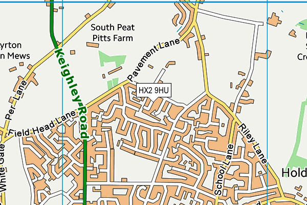 HX2 9HU map - OS VectorMap District (Ordnance Survey)