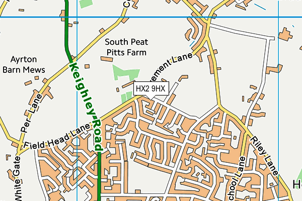 HX2 9HX map - OS VectorMap District (Ordnance Survey)