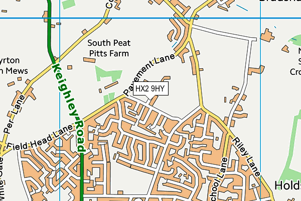 HX2 9HY map - OS VectorMap District (Ordnance Survey)