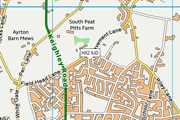 HX2 9JD map - OS VectorMap District (Ordnance Survey)