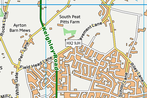 HX2 9JH map - OS VectorMap District (Ordnance Survey)