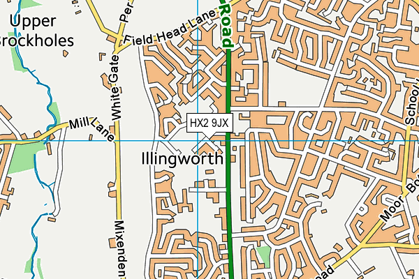HX2 9JX map - OS VectorMap District (Ordnance Survey)