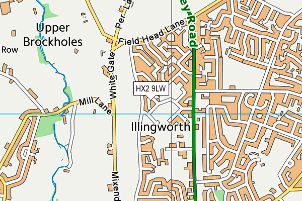 HX2 9LW map - OS VectorMap District (Ordnance Survey)