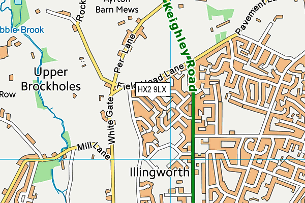 HX2 9LX map - OS VectorMap District (Ordnance Survey)
