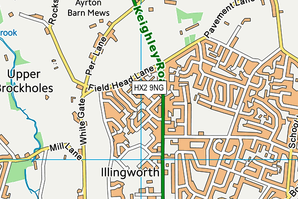 HX2 9NG map - OS VectorMap District (Ordnance Survey)
