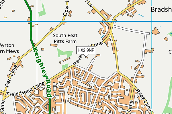 HX2 9NP map - OS VectorMap District (Ordnance Survey)