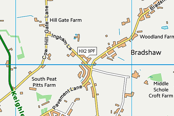 Bradshaw Primary School map (HX2 9PF) - OS VectorMap District (Ordnance Survey)