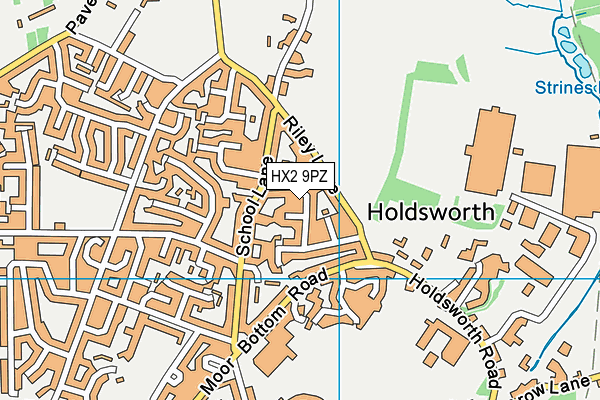 HX2 9PZ map - OS VectorMap District (Ordnance Survey)