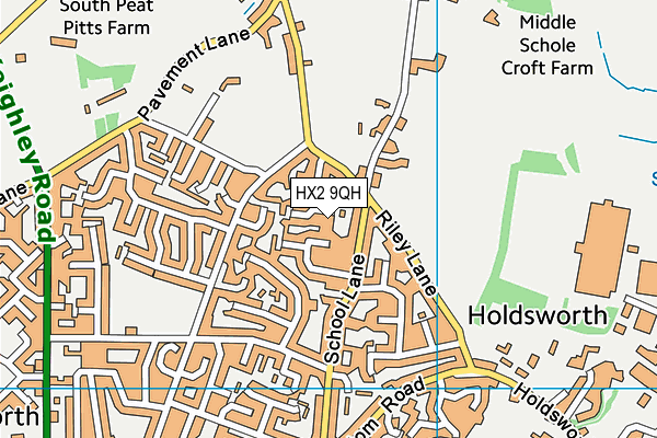 HX2 9QH map - OS VectorMap District (Ordnance Survey)