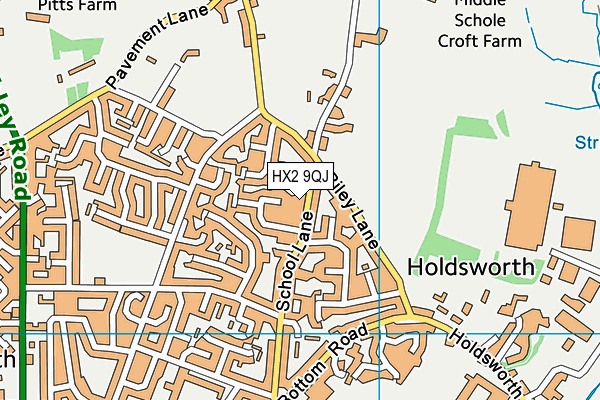 HX2 9QJ map - OS VectorMap District (Ordnance Survey)