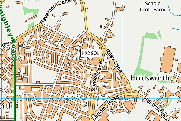 HX2 9QL map - OS VectorMap District (Ordnance Survey)