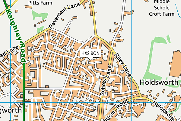 HX2 9QN map - OS VectorMap District (Ordnance Survey)