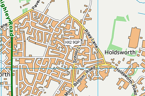 HX2 9QP map - OS VectorMap District (Ordnance Survey)