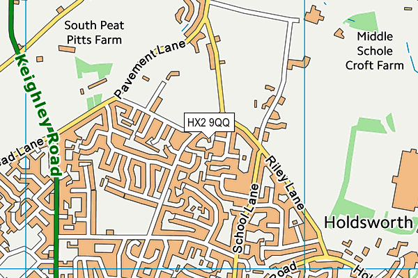 HX2 9QQ map - OS VectorMap District (Ordnance Survey)