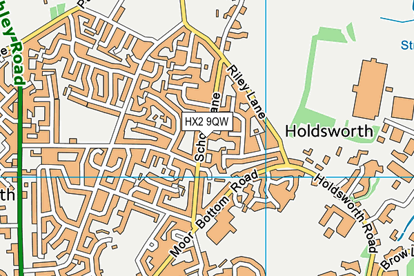 HX2 9QW map - OS VectorMap District (Ordnance Survey)