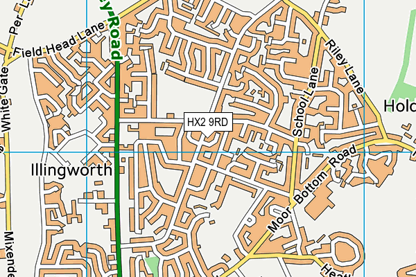 HX2 9RD map - OS VectorMap District (Ordnance Survey)