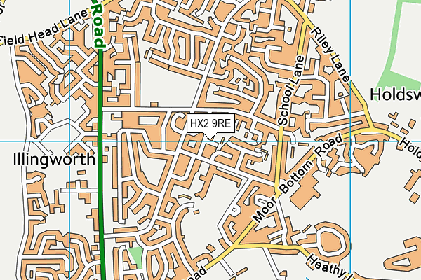 HX2 9RE map - OS VectorMap District (Ordnance Survey)