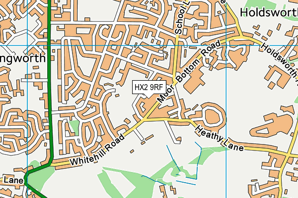 HX2 9RF map - OS VectorMap District (Ordnance Survey)