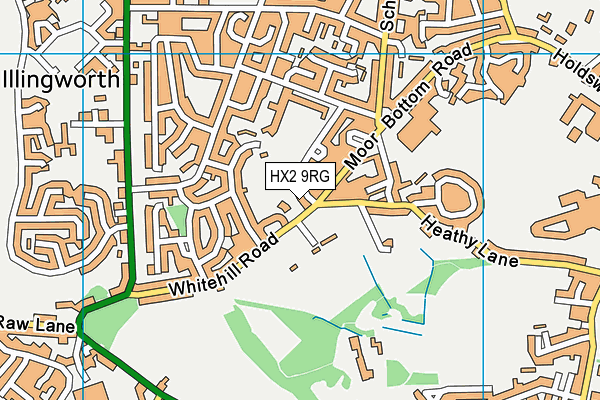 HX2 9RG map - OS VectorMap District (Ordnance Survey)
