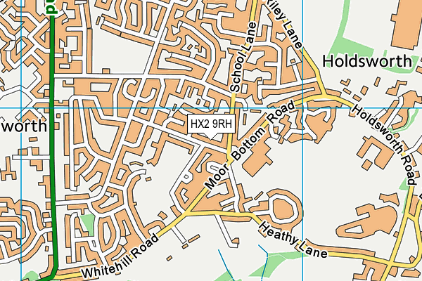 HX2 9RH map - OS VectorMap District (Ordnance Survey)