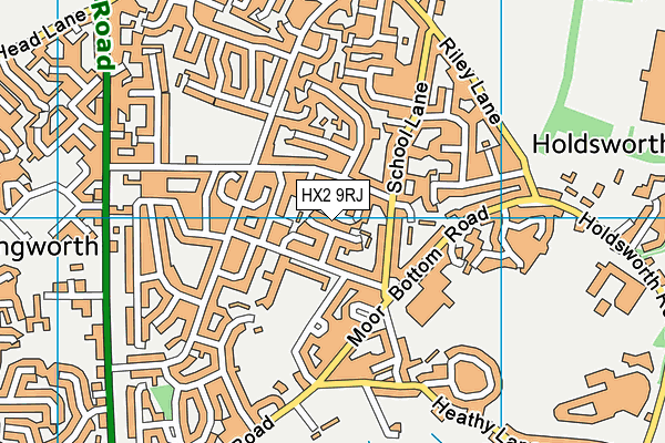 HX2 9RJ map - OS VectorMap District (Ordnance Survey)