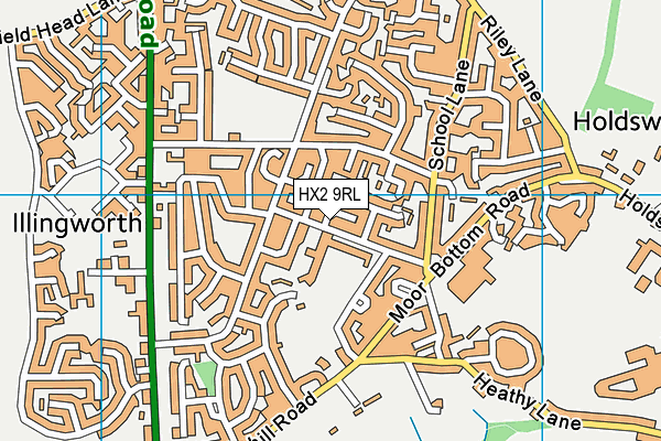 HX2 9RL map - OS VectorMap District (Ordnance Survey)